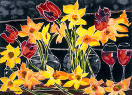 Daffodils and Wine Glasses