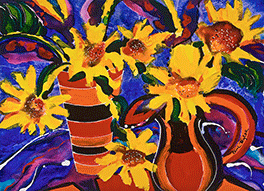 2 Vases - Sunflowers